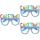3Pcs Blue Birthday Party Glasses Lightweight Pc Material Fun Props 7