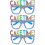 3Pcs Blue Birthday Party Glasses Lightweight Pc Material Fun Props 9