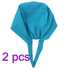 2Pcs Comfortable Cotton Doctor Caps Light Green Nurse Working Hats