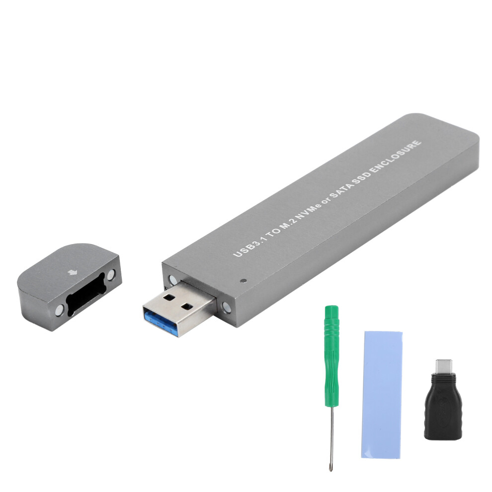 Nvme Sata Ssd External Enclosure Usb3.2tool-Free Ultra-Slim Aluminum Alloy Plug & Play Durable Compatibility Heat Dissipation Portable Adjustable 9028731792071