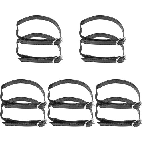 10Pcs Convenient Adjustable Heel Straps Black PU Material for Women