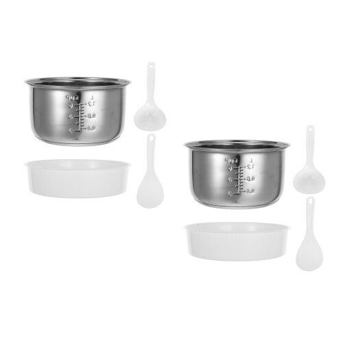 2Pcs Rice Cooker Inner Pots Silver Non-Stick Electric Cooker Accessory
