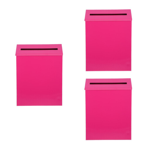 3Pcs Rosy Iron Letter Box Wall Mounted Retro Mailbox for Modern Home