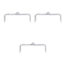 3Pcs Stylish Silver Metal Purse Frame Clasp for DIY Bag Craft
