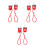 3Pairs Mini Charm Earrings Multi Color Lightweight Dangling 4