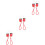3Pairs Mini Charm Earrings Multi Color Lightweight Dangling 6