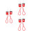 3Pairs Mini Charm Earrings Multi Color Lightweight Dangling 7