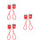 3Pairs Mini Charm Earrings Multi Color Lightweight Dangling 8