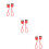 3Pairs Mini Charm Earrings Multi Color Lightweight Dangling 9