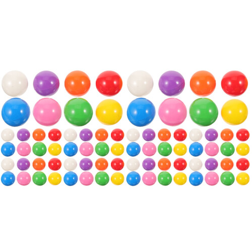 80Pcs Multipurpose Plastic Sphere Game Balls Colored DIY Balls