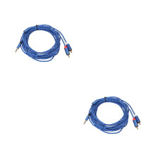 2Pcs .5mm to Audio Y Cable Nylon Adapter for Stereo Sound