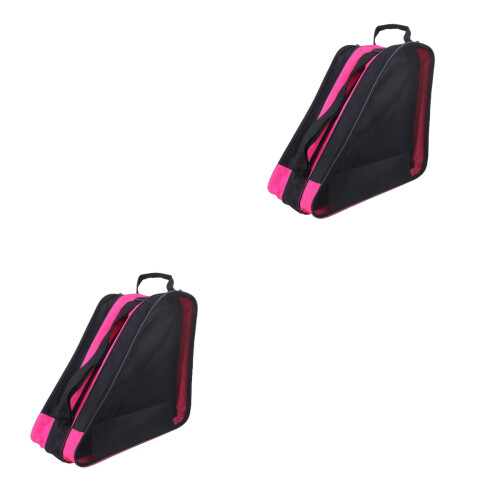 2Pcs Pink Roller Skating Tote Bag Storage Pouch 2
