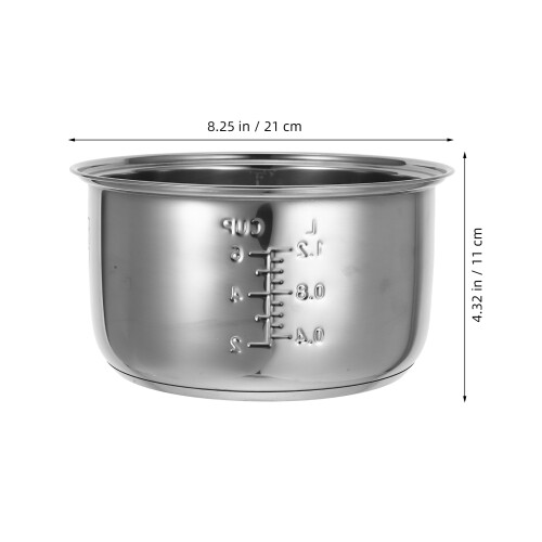 2Pcs Rice Cooker Inner Pots Silver Non-Stick Electric Cooker Accessory 1