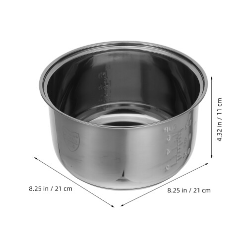 2Pcs Rice Cooker Inner Pots Silver Non-Stick Electric Cooker Accessory 2
