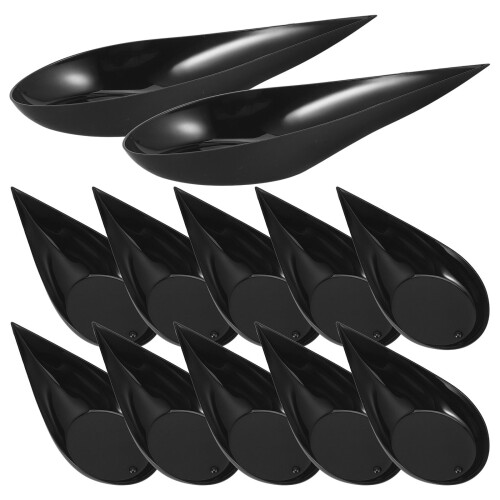 300Pcs Black Plastic Plates Multi-Use Dessert and Snack Serving Trays 1