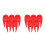 10Pcs Polished Red Plastic Golf Divot Fork Compact Portable Golf Tool 8