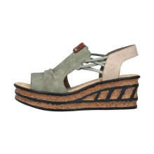 Sandali con Zeppa e Elastici Rieker Nabukino - Verde
