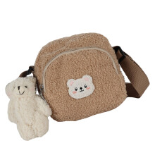 1Pc Lamb Wool Bear Bag Brown Fashion Crossbody Bag for Woman