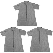 3Pcs Short Sleeve Grey Grooming Clothes Durable Professional