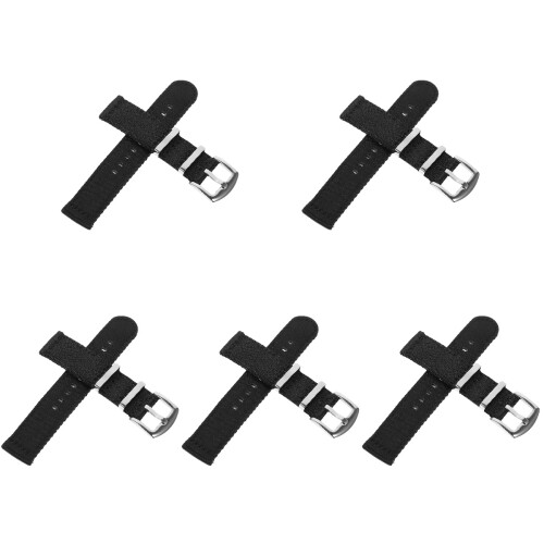 5Pcs Nylon Watch Bands for Men Lightweight Comfortable Black Straps