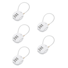 5Pcs Portable Silver Padlocks Zinc Alloy for Gym Lockers and Suitcases