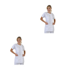 2Pcs White Doctor Nurse Cosplay Clothes Breathable Work Uniform Shirt