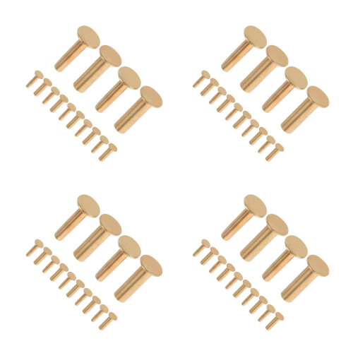 56Pairs Copper Handle Fasteners Golden DIY Rivets for Secure Fix