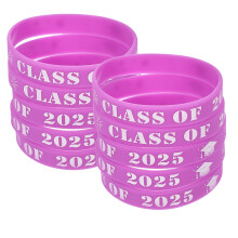 25Pièces Bracelets Silicone Violets Décoratifs Pour Remise De Diplômes