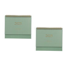 2Pcs Desk Calendar with Metal Coil Flip Stand