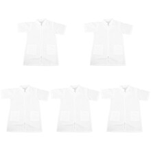 5Pcs Pet Shop Grooming Uniform White Stylish Durable Grooming Clothing