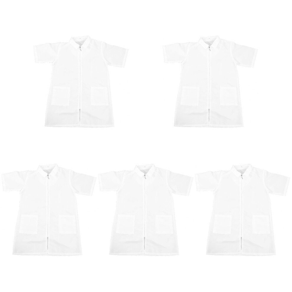 5Pcs Pet Shop Grooming Uniform White Stylish Durable Grooming Clothing 3713122710340