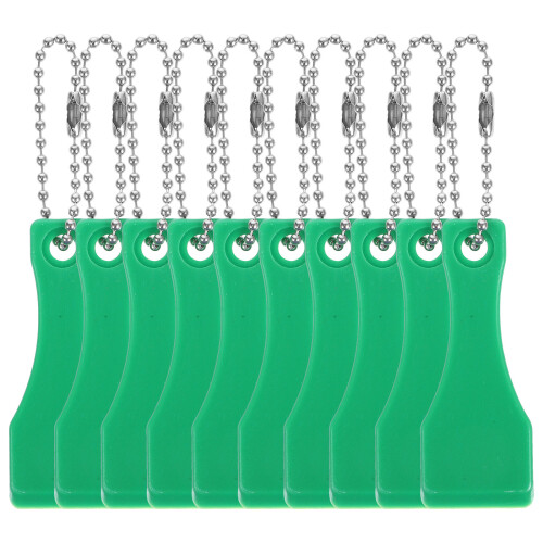 40Pièces Grattoirs Tickets ABS Vert, Porte-Clés Durable Pratique 2