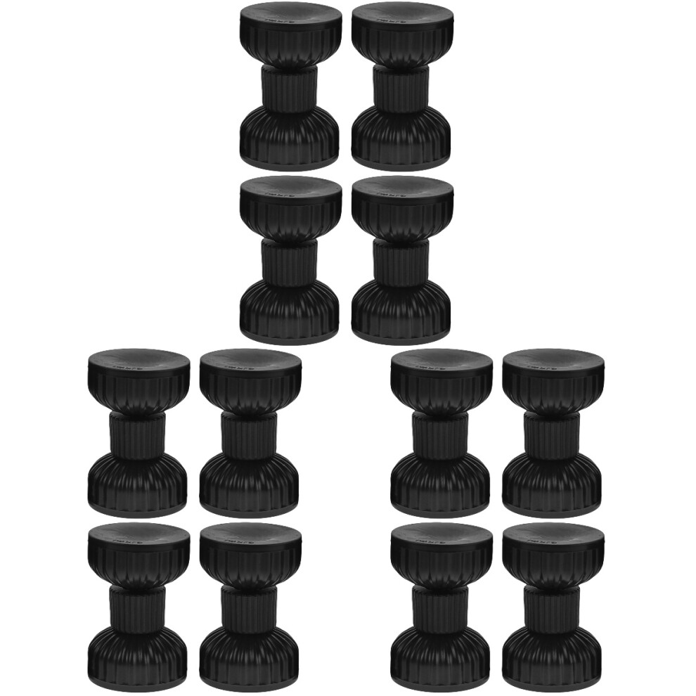 12Pcs Easy Install Black Bed Headboard Stoppers For Noise Reduction 3713122729489