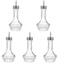 5Pcs Small Glass Bitters Bottles Gold Decorative Wine Holders