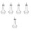 5Pcs Small Glass Bitters Bottles Gold Decorative Wine Holders 5