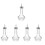 5Pcs Small Glass Bitters Bottles Gold Decorative Wine Holders 6