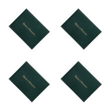 4Pièces Porte-Diplômes Vert Coussiné Présentation Certificats