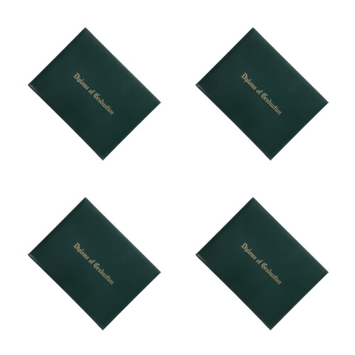4Pièces Porte-Diplômes Vert Coussiné Présentation Certificats