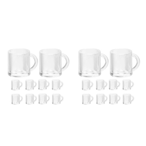 20Pcs Miniature Drink Cups ABS Mini Beer Mugs for Tiny House Scenes