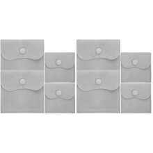 20Pcs Elegant Grey Jewelry Bags with Snap Button Small Storage Pouches