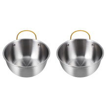 2Pcs Corrosion-Resistant Korean Ramen Pot Stainless Steel Mixing Bowl