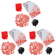 3Sets Party Game Set Red Wooden Durable Number Cards