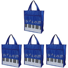 4Pcs Nylon Music Symbol Tote Bags Blue Storage Bag for Girls Women