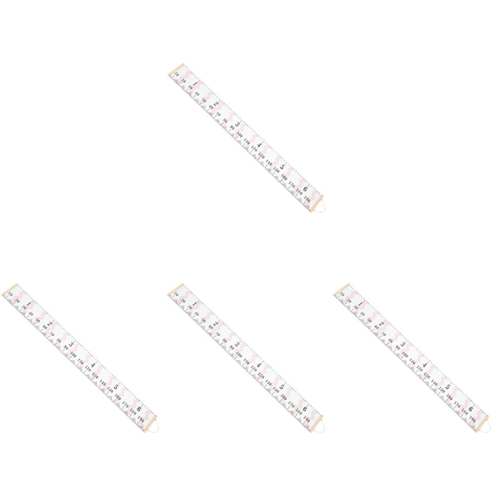 4Pcs Baby Growth Wall Chart Canvas Hanging Ruler For Kids Room Pink Inoomp