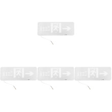 4Pcs White Stainless Steel LED Emergency Exit Signs for Outdoor Safety