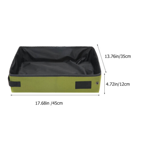 3Pcs Foldable Litter Box Portable Green Oxford Material 1