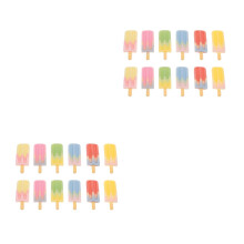 24Pcs Smooth Resin Mini Ice Cream Props Assorted Colors for DIY Crafts