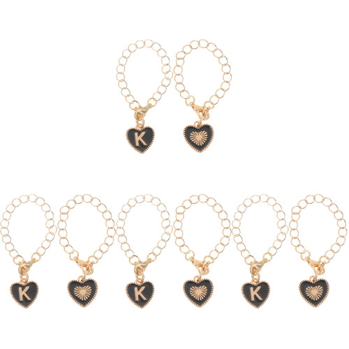 8Pcs Durable Black Aluminum Letter Charms Chain for Decorative Use