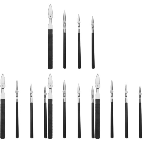 16Pcs Black Professional Painting Ruling Pens Plastic Metal Draw Tools