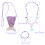 3Sets Paarse Kralen Schelp Ketting En Armband Set 10